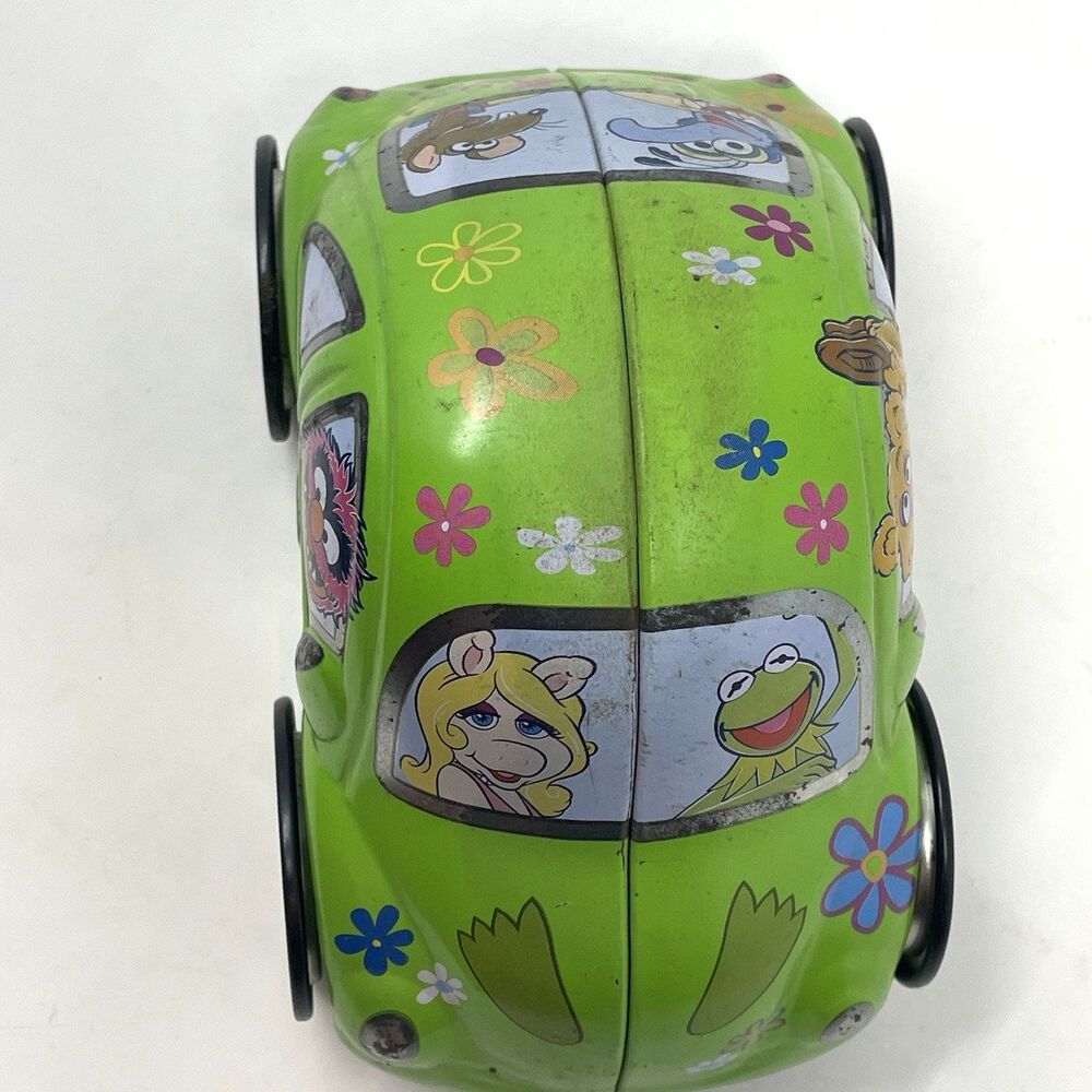 Vintage Muppets Jim Henson Metal Tin Car VW Beetle Kermit Miss Piggy Fozzi Gonzo - Picture 6 of 11